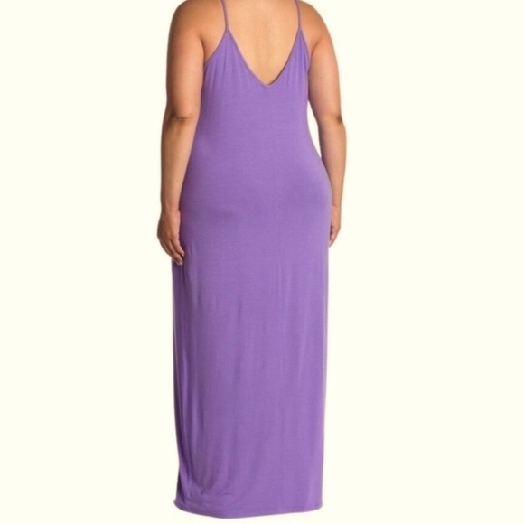 Abound Lavender Soft Knit Spaghetti Strap Maxi Dress Plus Size 3X Lounge Chic - Picture 5 of 8